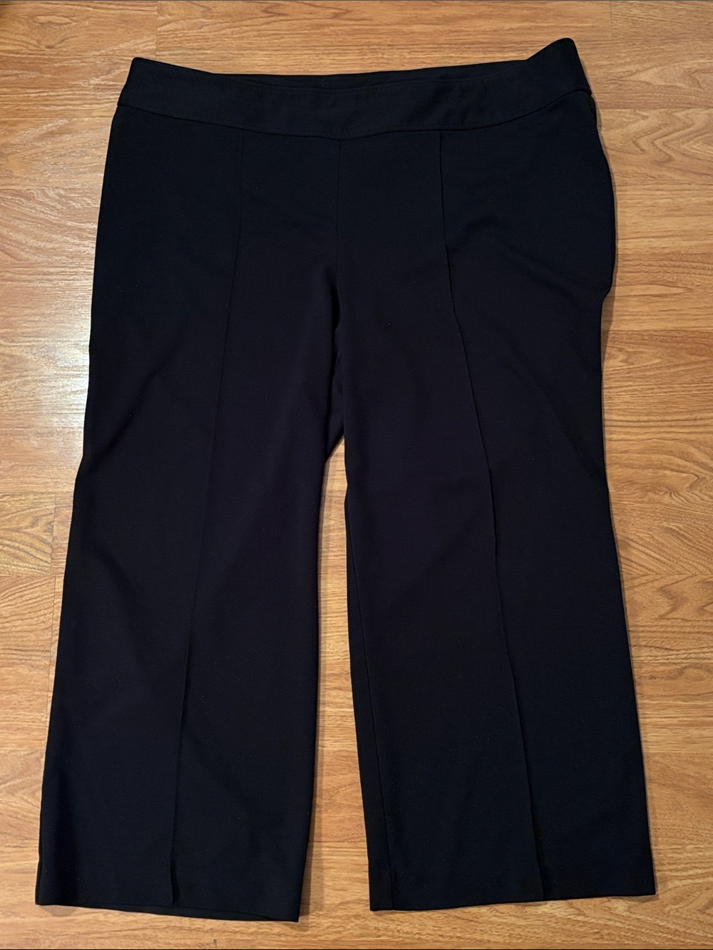 Lane Bryant Black Wide-Leg Pull-On Pants with Center Seam